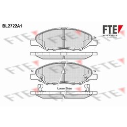 Sada brzdových platničiek kotúčovej brzdy FTE BL2722A1