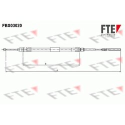 Ťažné lanko parkovacej brzdy FTE FBS03020