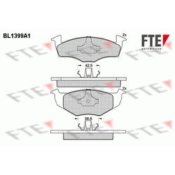 Sada brzdových platničiek kotúčovej brzdy FTE BL1399A1