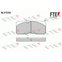 Sada brzdových platničiek kotúčovej brzdy FTE BL1757A2