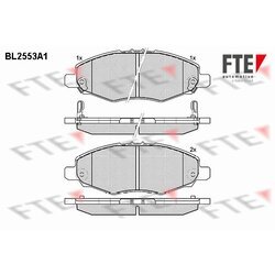 Sada brzdových platničiek kotúčovej brzdy FTE BL2553A1