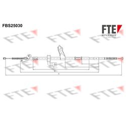 Ťažné lanko parkovacej brzdy FTE FBS25030