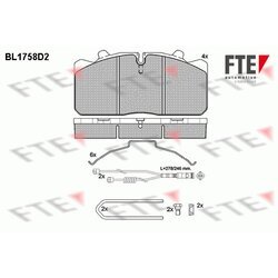 Sada brzdových platničiek kotúčovej brzdy FTE BL1758D2