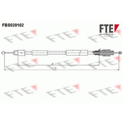 Ťažné lanko parkovacej brzdy FTE FBS020102