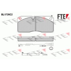 Sada brzdových platničiek kotúčovej brzdy FTE BL1726C2