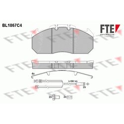Sada brzdových platničiek kotúčovej brzdy FTE BL1867C4