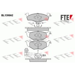 Sada brzdových platničiek kotúčovej brzdy FTE BL1399A2