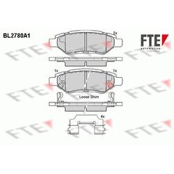 Sada brzdových platničiek kotúčovej brzdy FTE BL2780A1