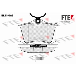 Sada brzdových platničiek kotúčovej brzdy FTE BL1194A3