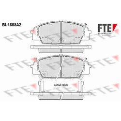 Sada brzdových platničiek kotúčovej brzdy FTE BL1808A2