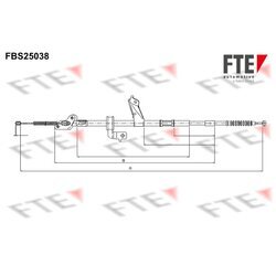 Ťažné lanko parkovacej brzdy FTE FBS25038