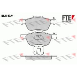 Sada brzdových platničiek kotúčovej brzdy FTE BL1837A1
