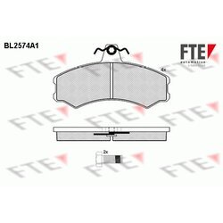 Sada brzdových platničiek kotúčovej brzdy FTE BL2574A1