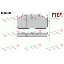 Sada brzdových platničiek kotúčovej brzdy FTE BL1758A2