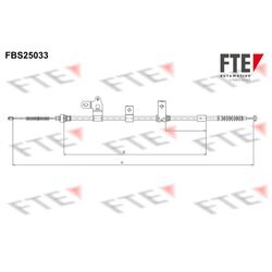 Ťažné lanko parkovacej brzdy FTE FBS25033
