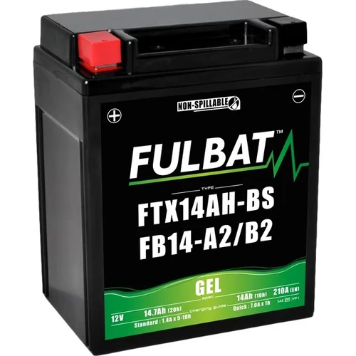 Batéria 12V FULBAT YB14-A2 GEL, (12N14-4A) 14Ah, 175A, bezúdržbová GEL technológia 135x90x167, (aktivovaná vo výrobe)