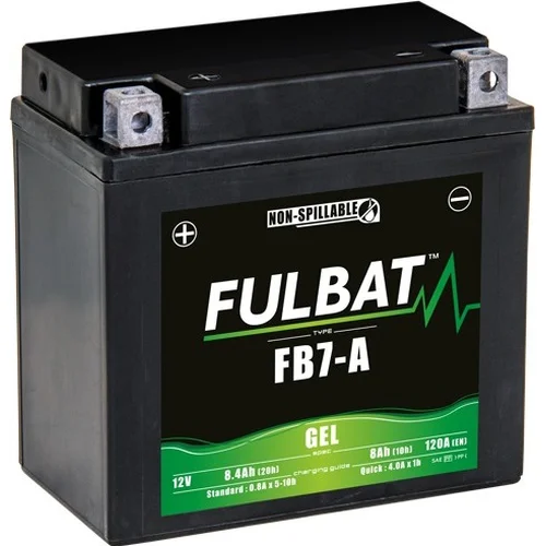 Batéria 12V FULBAT YB7-A GEL, 12V, 8Ah, 120A, bezúdržbová GEL technológia 135x75x133, (aktivovaná vo výrobe)