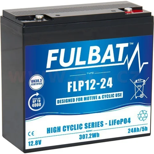Lítiová batéria LiFePO4 FLP12-24 12,8V FULBAT 592511 24Ah, 307Wh, hmotnosť 2,9 kg, 181x77x167