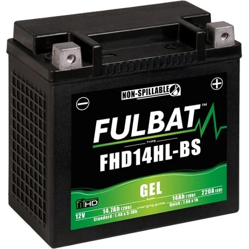 Batéria 12V FULBAT YHD14HL-BS, YTX14L-BS GEL, 14Ah, 220A, bezúdržbová GEL technológia, 150x87x145, (aktivovaná vo výrobe)