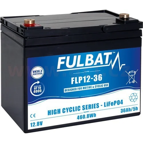 Lítiová batéria LiFePO4 FLP12-36 12,8V FULBAT 592505 36Ah, 461Wh, hmotnosť 4,2 kg, 195x130x162