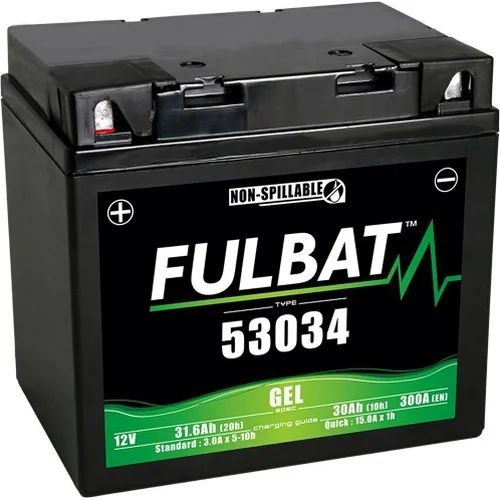 Batéria 12V FULBAT 53034 GEL, 30Ah, 300A, bezúdržbová GEL technológia 178x123x166, (aktivovaná vo výrobe)