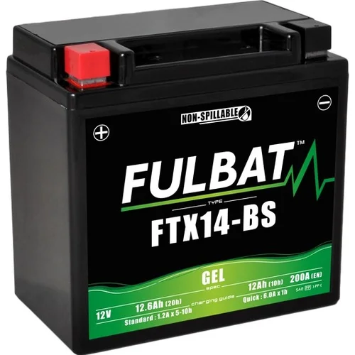 Batéria 12V FULBAT YTX14-BS GEL, 12Ah, 200A, bezúdržbová GEL technológia 150x87x145, (aktivovaná vo výrobe)