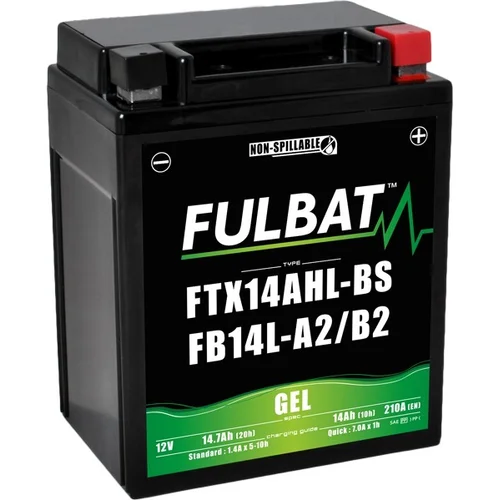 Batéria 12V FULBAT YTX14AHL-BS/YB14L-A2/B2 GEL 14Ah, 175A, bezúdržbová GEL technológia 135x90x167, (aktivovaná vo výrobe)