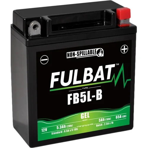 Batéria 12V FULBAT YB5L-B GEL, 12V, 5Ah, 65A, bezúdržbová GEL technológia 120x60x130, (aktivovaná vo výrobe)