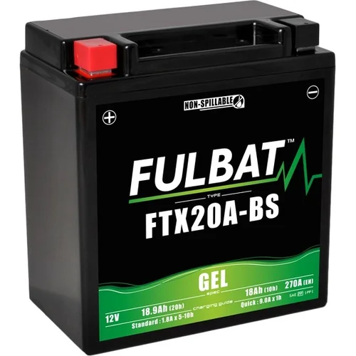 Batéria 12V FULBAT YTX20A-BS GEL, 12V, 18Ah, 270A, bezúdržbová GEL technológia 150x87x161, (aktivovaná vo výrobe)