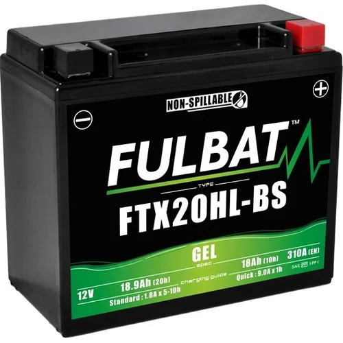 Batéria 12V FULBAT YTX20HL-BS, 18Ah, 310A, bezúdržbová GEL 175x87x155, (aktivovaná vo výrobe)