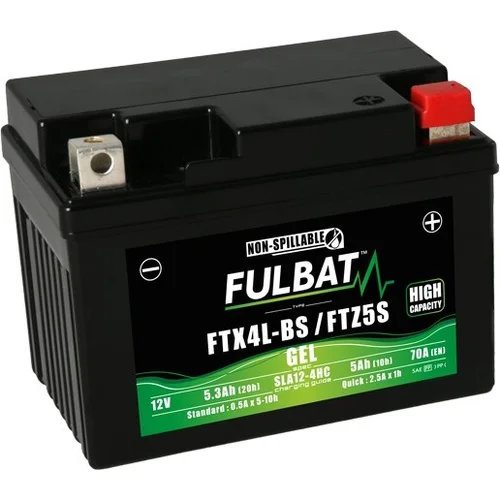 Batéria 12V FULBAT YTX4L-BS, YTZ5S, 5Ah, 70A, bezúdržbová GEL technológia 113x70x85, (aktivovaná vo výrobe)