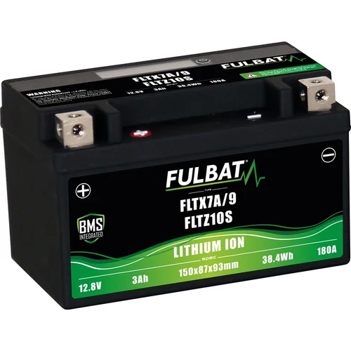 Lítiová batéria LiFePO4 YTX7A-BS FULBAT YTX9-BS, YTZ10S-BS 12V, 3Ah, 180A, hmotnosť 0,65 kg, 150x87x93