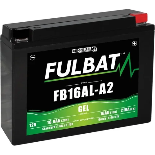 Batéria 12V FULBAT YB16AL-A2 GEL, 12V, 16Ah, 210A, bezúdržbová GEL technológia 205x70x162, (aktivovaná vo výrobe)