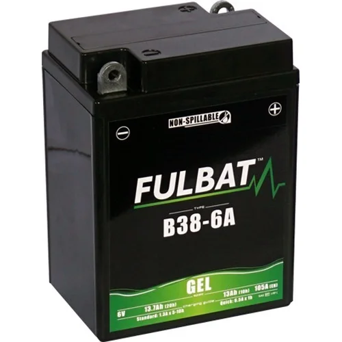 Batéria 6V FULBAT B38-6A GEL, 13Ah, 105A, bezúdržbová GEL technológia 119x83x161, (aktivovaná vo výrobe)
