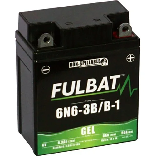 Batéria 6V FULBAT 6N6-3B/B-1 GEL, 6Ah, 50A, bezúdržbová GEL technológia 95x55x117, (aktivovaná vo výrobe)