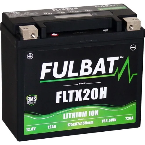 Lítiová batéria LiFePO4 YTX20-BS 12V FULBAT 12Ah, 720A, hmotnosť 1,12 kg, 175x87x155 nahrádza typy, (YTX20-BS)