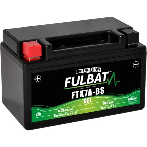 Batéria 12V FULBAT YTX7A-BS GEL, 12V, 6Ah, 90A, bezúdržbová GEL technológia 150x87x93, (aktivovaná vo výrobe)