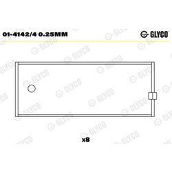 Ojničné ložisko GLYCO 01-4142/4 0.25mm