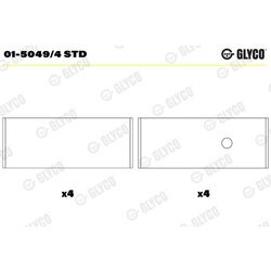 Ojničné ložisko GLYCO 01-5049/4 STD