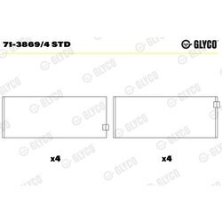 Ojničné ložisko GLYCO 71-3869/4 STD