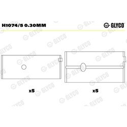 Ložisko kľukového hriadeľa GLYCO H1074/5 0.30mm