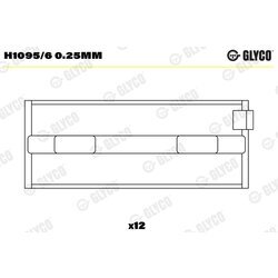 Ložisko kľukového hriadeľa GLYCO H1095/6 0.25mm