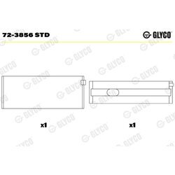 Ložisko kľukového hriadeľa GLYCO 72-3856 STD