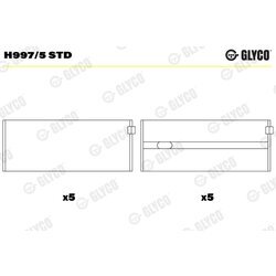 Ložisko kľukového hriadeľa GLYCO H997/5 STD