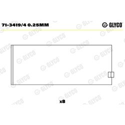 Ojničné ložisko GLYCO 71-3419/4 0.25mm
