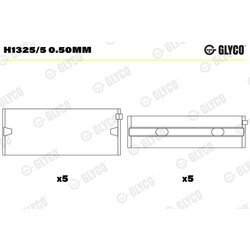 Ložisko kľukového hriadeľa GLYCO H1325/5 0.50mm