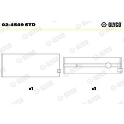 Ložisko kľukového hriadeľa GLYCO 02-4549 STD