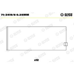 Ojničné ložisko GLYCO 71-3419/6 0.25mm