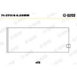 Ojničné ložisko GLYCO 71-3711/6 0.25MM