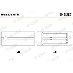 Ložisko kľukového hriadeľa GLYCO H982/5 STD
